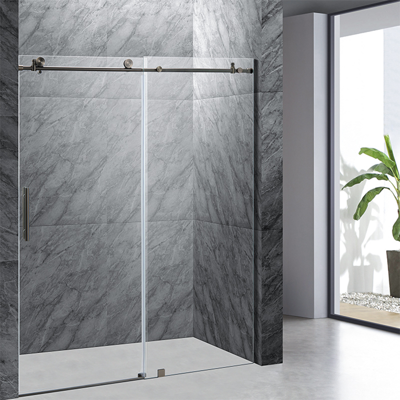 Factory Directly Gun Grey Hardware Single Sliding Shower Door