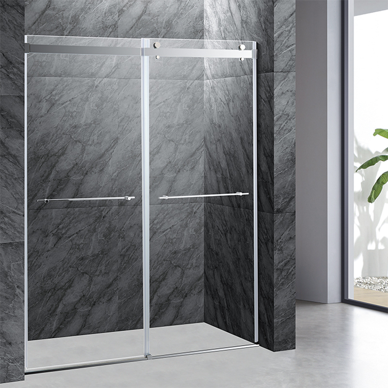 Sliding Shower Door Chrome With Clear Tempered Glass